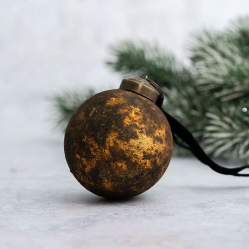 2" Amber Patina Bauble