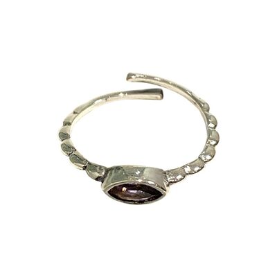 Bague ajustable plaquée argent (#30)
