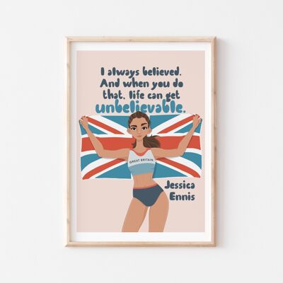 Jennifer Ennis Atleta britannica Quotes Wall Art
