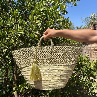 CESTINO FRANCESE || Borsa di paglia, cestino marocchino con nappa.