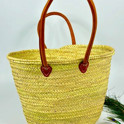French Market Basket - short straps - Brown
