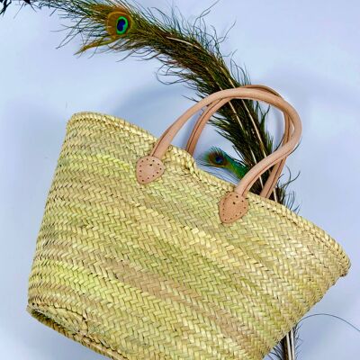 French Market Basket - short straps - Natural