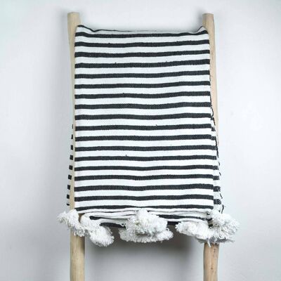 Pompon da lancio marocchini in bianco e nero, nappe da lancio per camera da letto