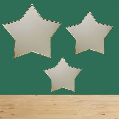 Juego de 3 espejos marroquíes con forma de estrella (latón) Venta al por mayor