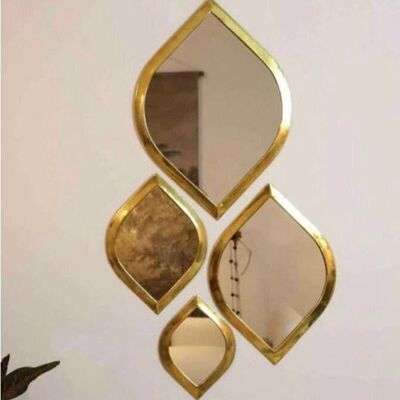 Ensemble de 4 miroirs marocains pour les yeux (laiton), miroir pour les yeux, vente en gros