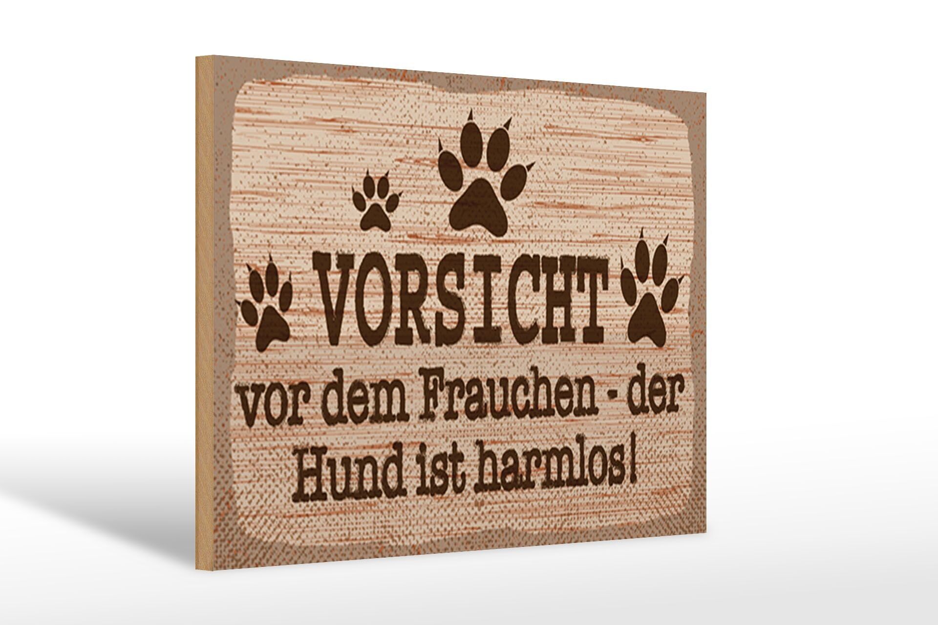 Cartello in legno con scritta 20x30 cm Attenzione al cartello della padrona