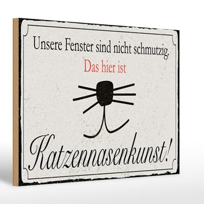Letrero de madera que dice 20x30 cm cat nose art sign
