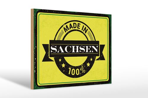 Holzschild Spruch 20x30 cm made in Sachsen Schild