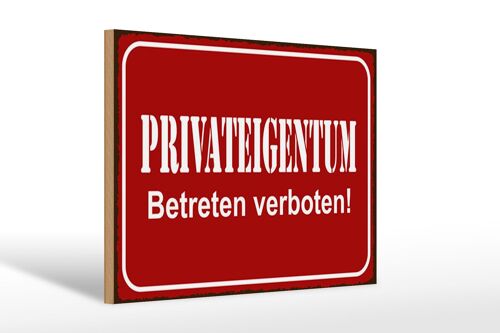 Holzschild Spruch 30x40 cm Privateigentum Schild