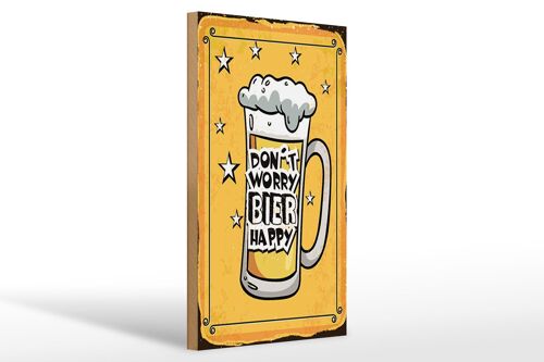 Holzschild Spruch 30x40 cm Don’t worry Bier happy Schild