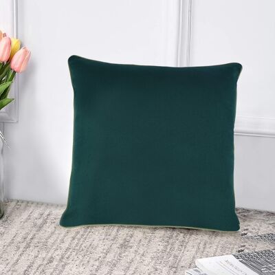 Fodera per cuscino in velluto 18 x 18 - Base verde bottiglia