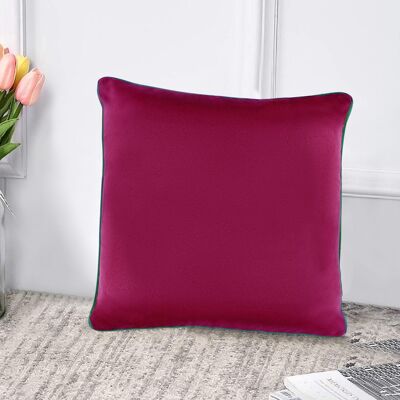 Fodera per cuscino in velluto 18 x 18 - Base bordeaux