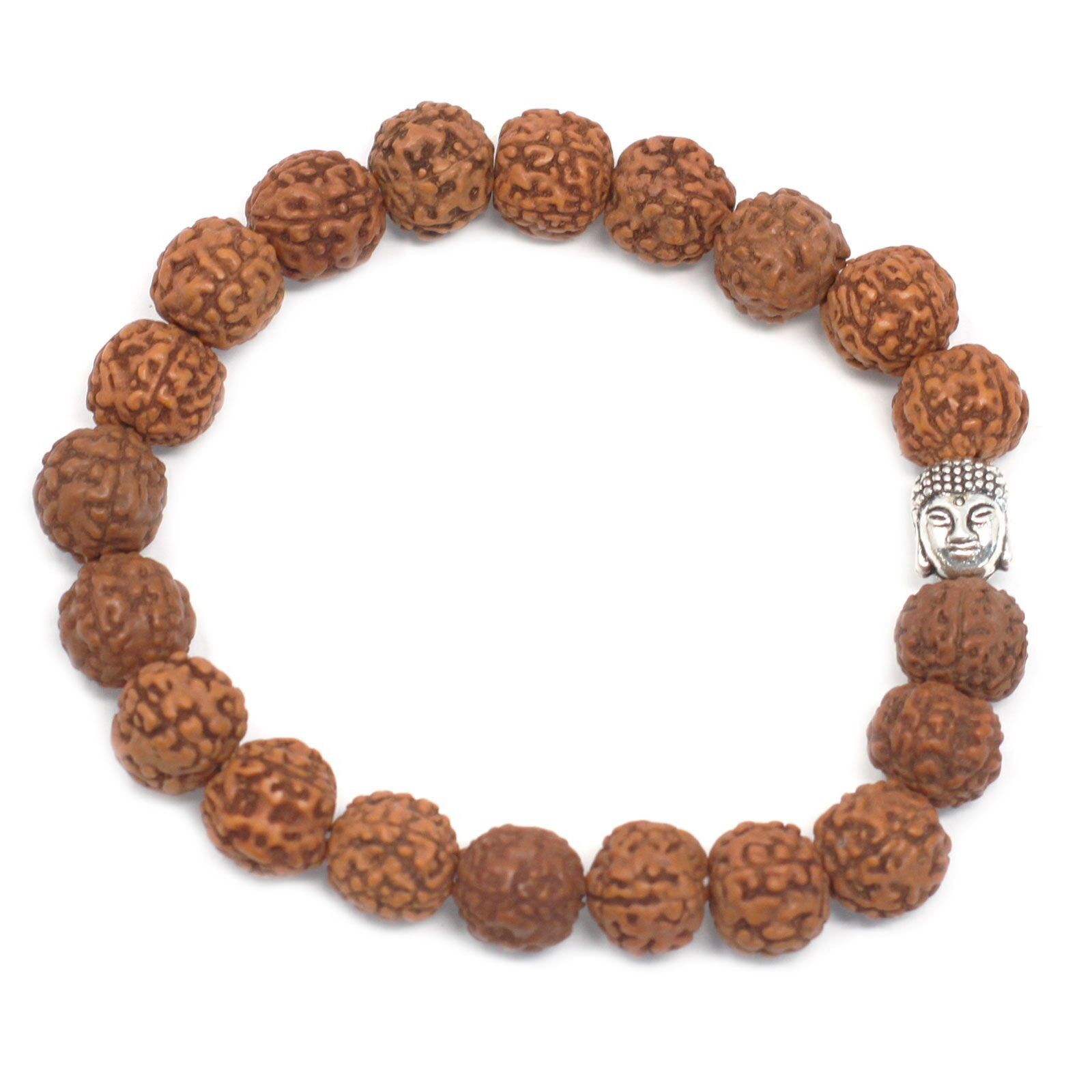 Rudraksha Japa Mala Buddha Armband – Braun