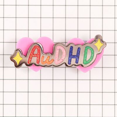 Spilla smaltata glitterata AuDHD autistica + ADHD