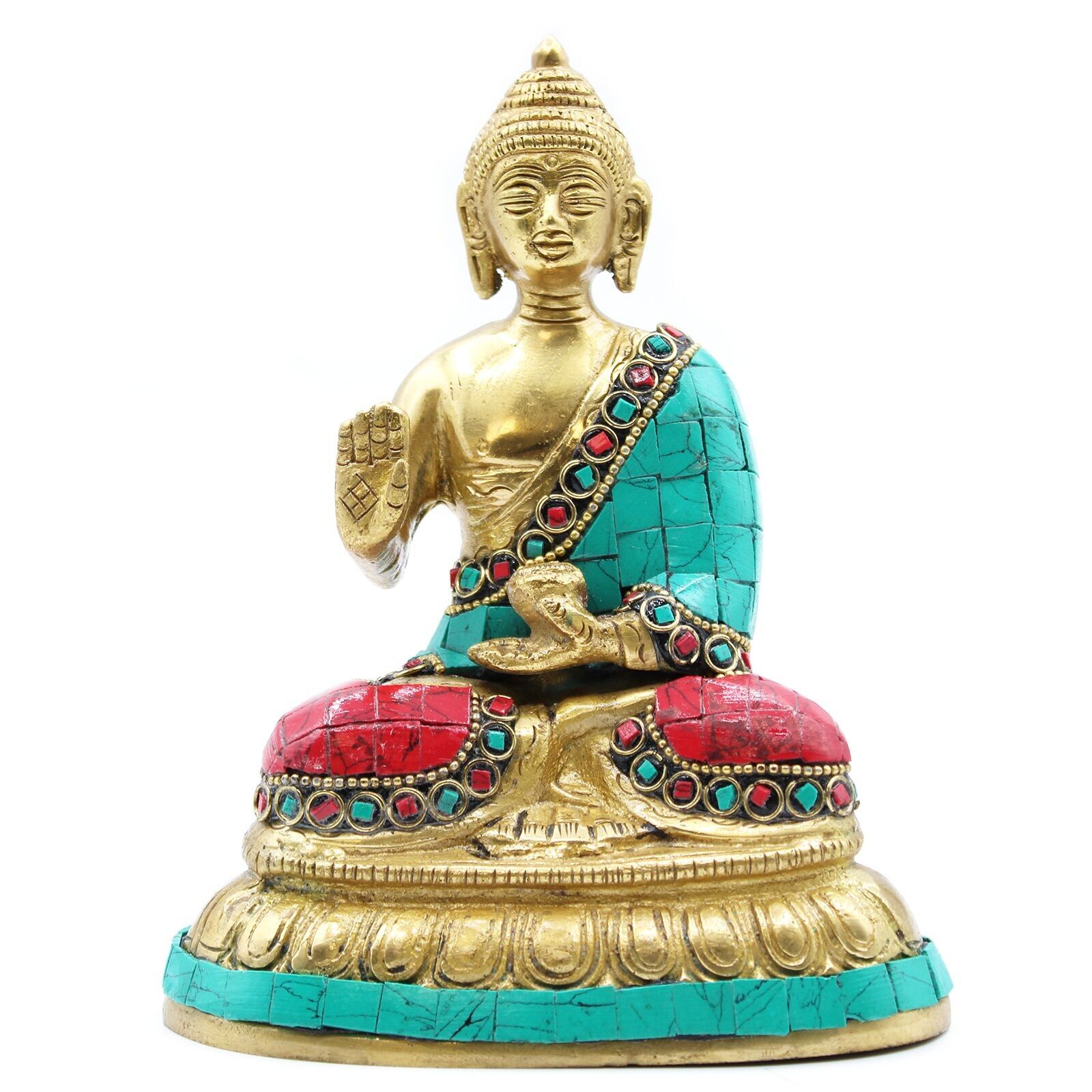 Messing-Buddha-Figur – Segen – 15 cm
