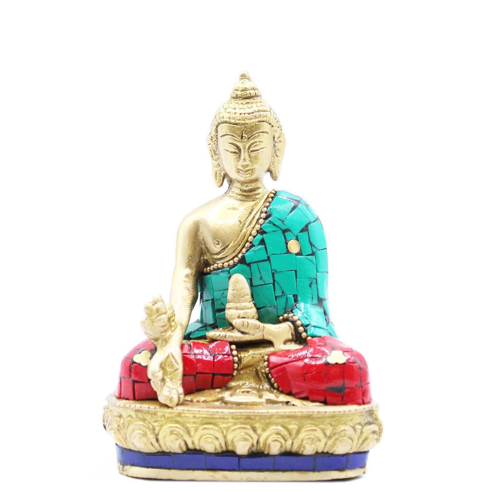 Messing-Buddha-Figur – Hand nach unten – 11.5cm