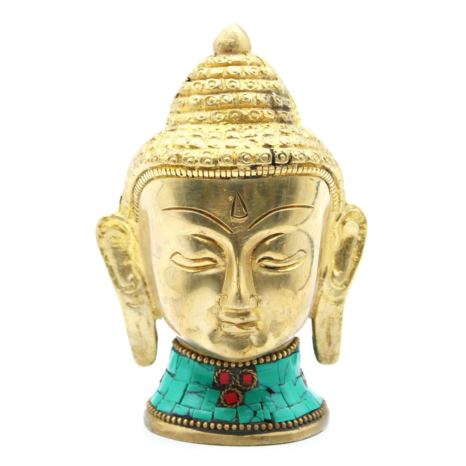 Buddha-Figur aus Messing - Kopf Gr- 11.5cm