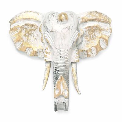 Testa di elefante grande - Oro e bianco