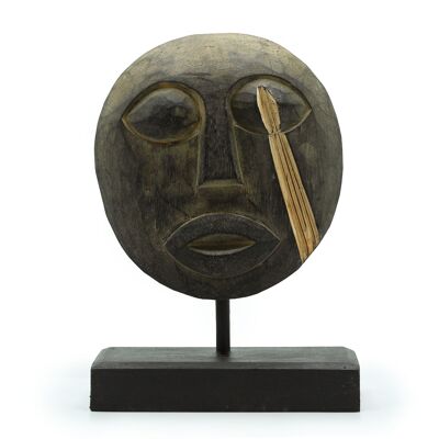 Máscara Decorativa Tribal de Timor - Antiguo 27x20cm