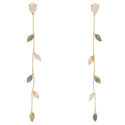 Orecchini April Deluxe in pietra di luna e labradorite