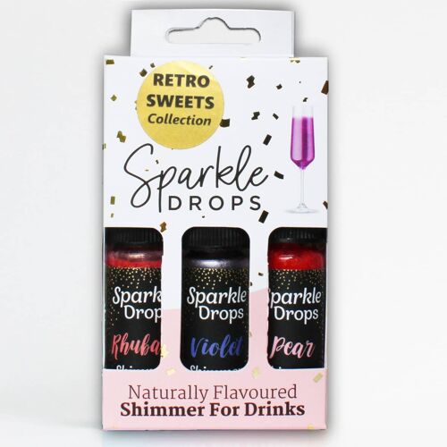 Sparkle Drops Shimmer Syrup 30ml GiftSet-6 Retro Sweets CLIP