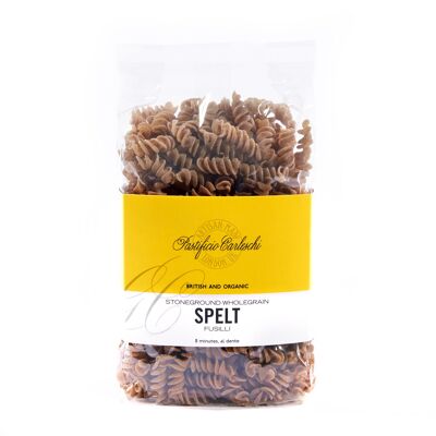 Organic Spelt Fusilli, 400g Natureflex compoistable bags, Box of 10.