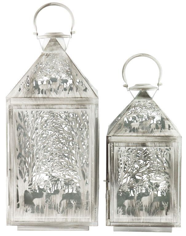 LATERNEN CERVO D' ARGENTO  2 TEILIGES SET (HOFF4210)