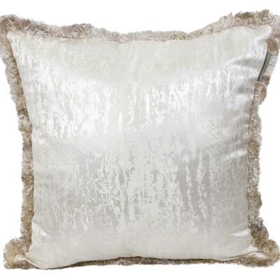 Pillowcase silver/pattern with fringe - reflection