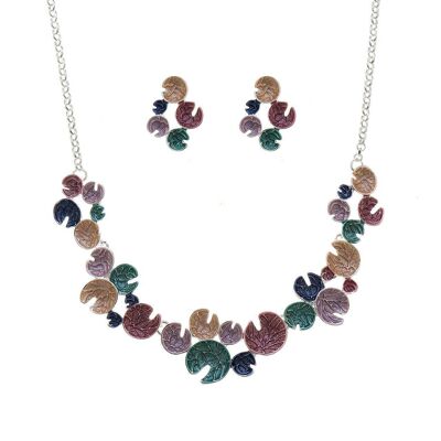 Ensemble collier feuilles