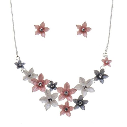 Halskette Set-Lilien mit Strass