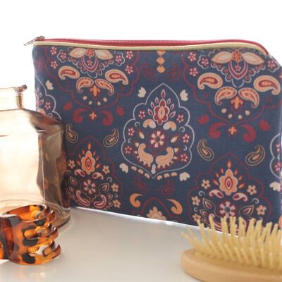 Bolso con cremallera Alna de cachemir azul