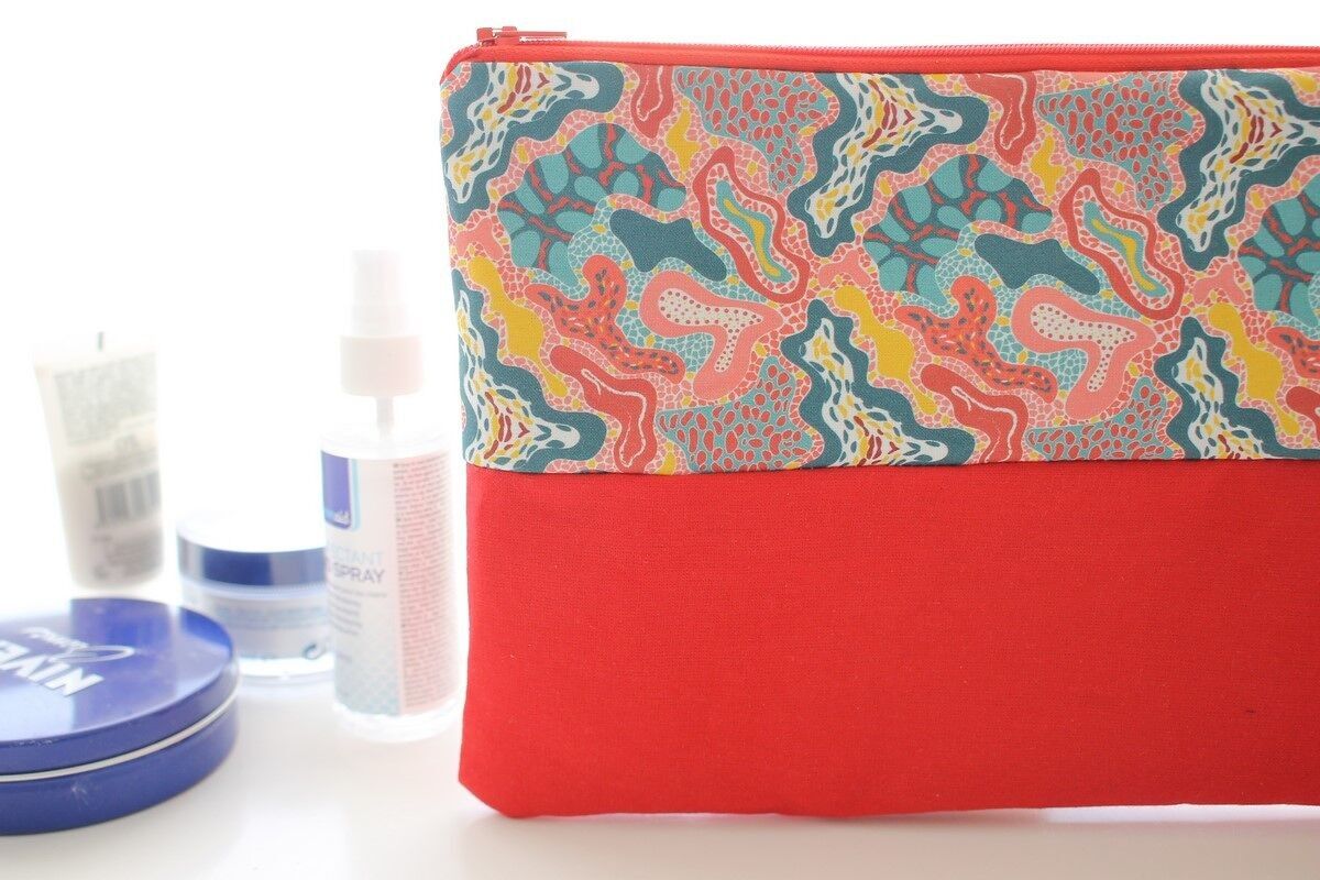 Pochette Maya rossa con cerniera