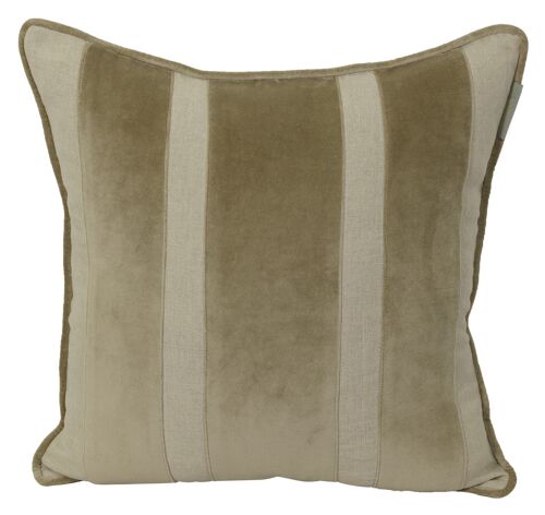 Pillowcase light beige linen/velvet - time basic