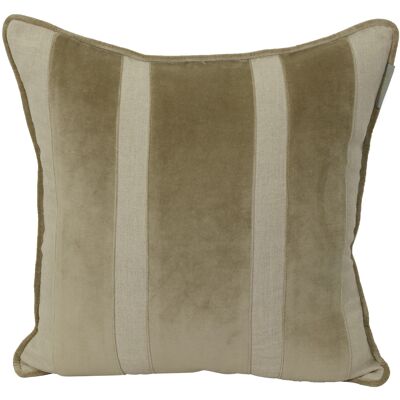 Pillowcase light beige linen/velvet - time basic