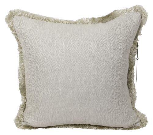 Pillowcase silver with fringe - reflection