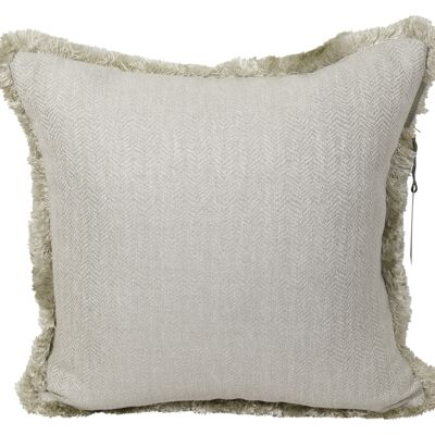 Pillowcase silver with fringe - reflection
