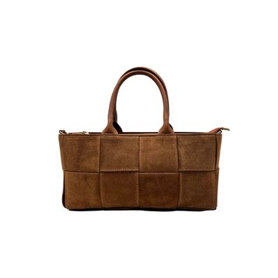 BORSA A MANO IN PELLE SCAMOSCIATA RECTA