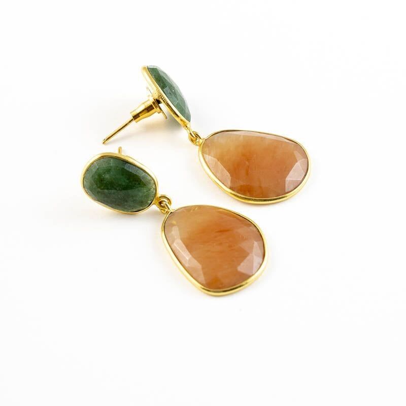 Orecchini Zagabria. Edizione limitata verde smeraldo e arancione