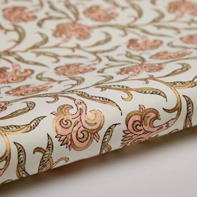 Feuilles de papier d'emballage imprimées en bloc - Iris Glitz Coral