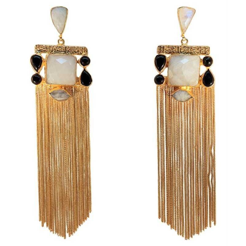 Orecchini Alhambra in pietra di luna e neri