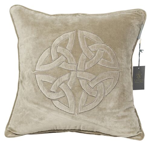 Pillowcase velvet ligh taupe grey with embroidery - rest