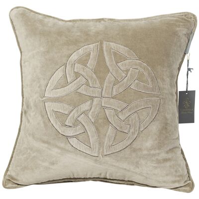 Pillowcase velvet ligh taupe grey with embroidery - rest