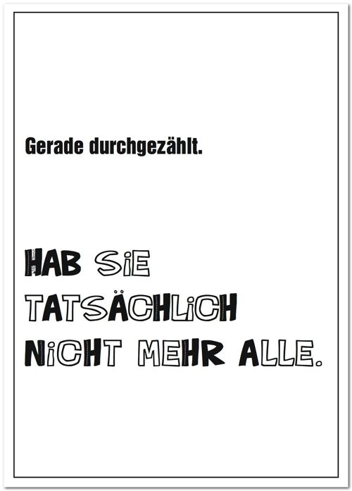 Postkarte "Gerade durchgezählt"