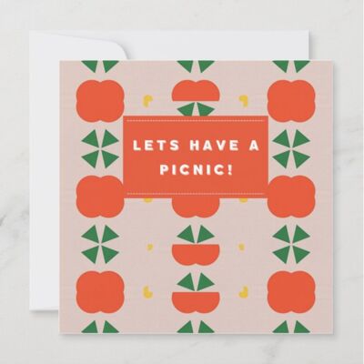 Tarjeta de diseño de amapola 'Vamos a hacer un picnic'