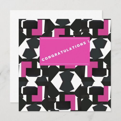 Geometric Beat Pink' Congratulations Card