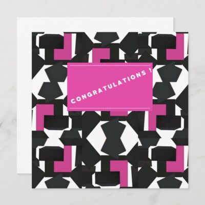 Geometric Beat Pink Glückwunschkarte