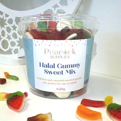 Mélange de bonbons gélifiés Halal en pot (850 g)