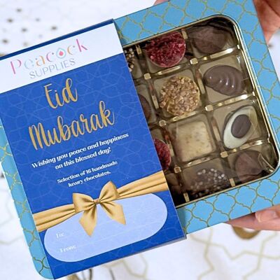 Scatola regalo di selezione di cioccolatini di lusso (16 pezzi) - Eid Mubarak
