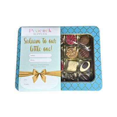 Caja de regalo con selección de chocolates de lujo (paquete de 16) - Salaam Baby