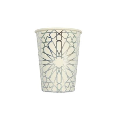Vasos de fiesta Geo Silver - paquete de 10